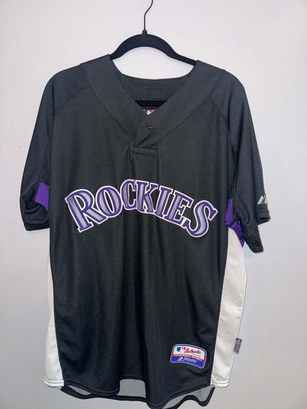 Majestic Athletic Colorado Rockies Batting Practice Jersey Size L Black